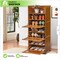 20&#x22; Bamboo 7-Tier Entryway [ENCLOSED EDGE] Cabinet with Drop Down Door and Shelves